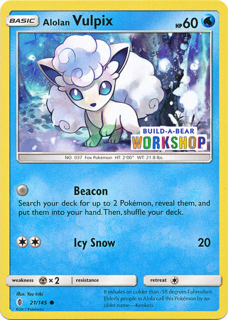 Alolan Vulpix (21/145) (Build A Bear Workshop Exclusive) [Sun & Moon: Guardians Rising] | Gear Gaming Bentonville