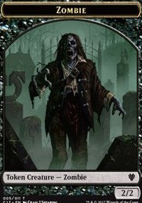 Zombie // Gold Double-Sided Token [Commander 2017 Tokens] | Gear Gaming Bentonville