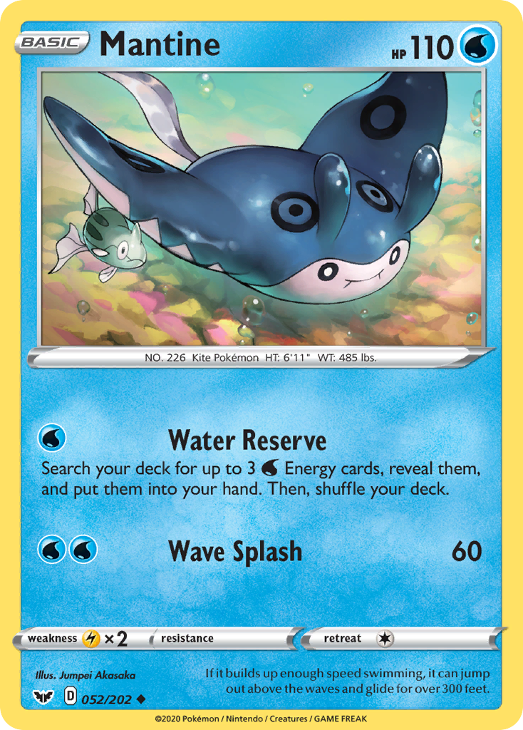 Mantine (052/202) [Sword & Shield: Base Set] | Gear Gaming Bentonville