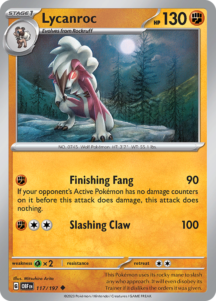 Lycanroc (117/197) [Scarlet & Violet: Obsidian Flames] | Gear Gaming Bentonville