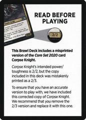 Corpse Knight Reminder Card (Knights' Charge Brawl Deck) [Core Set 2020 Tokens] | Gear Gaming Bentonville