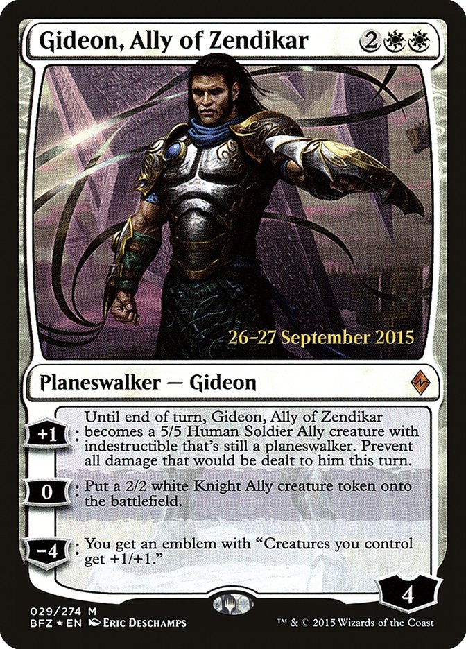 Gideon, Ally of Zendikar [Battle for Zendikar Prerelease Promos] | Gear Gaming Bentonville