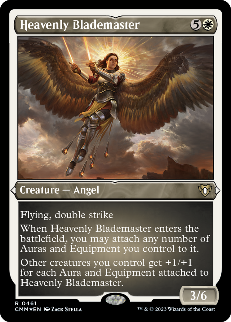 Heavenly Blademaster (Foil Etched) [Commander Masters] | Gear Gaming Bentonville