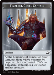 Robot // Emblem - Tezzeret, Cruel Captain Double-Sided Token [Edge of Eternities Tokens] | Gear Gaming Bentonville