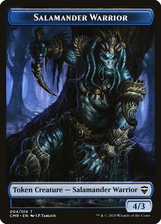 Rock // Salamander Warrior Double-Sided Token [Commander Legends Tokens] | Gear Gaming Bentonville