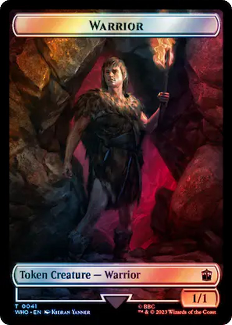 Warrior // Beast (0049) Double-Sided Token (Surge Foil) [Doctor Who Tokens] | Gear Gaming Bentonville