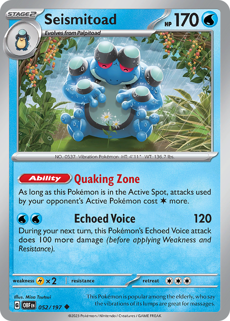 Seismitoad (052/197) [Scarlet & Violet: Obsidian Flames] | Gear Gaming Bentonville