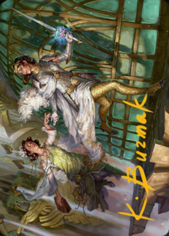 Daring Escape Art Card (Gold-Stamped Signature) [Streets of New Capenna Art Series] | Gear Gaming Bentonville