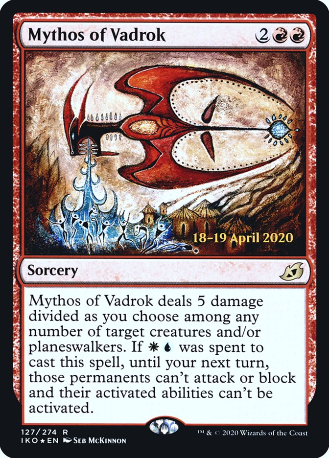 Mythos of Vadrok [Ikoria: Lair of Behemoths Prerelease Promos] | Gear Gaming Bentonville