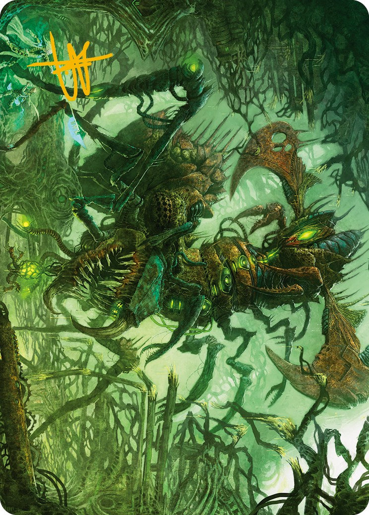 Skyscythe Engulfer Art Card (Gold-Stamped Signature) [Phyrexia: All Will Be One Art Series] | Gear Gaming Bentonville