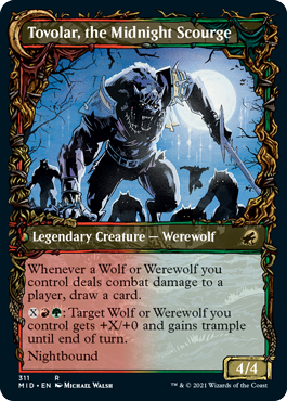 Tovolar, Dire Overlord // Tovolar, the Midnight Scourge (Showcase Equinox) [Innistrad: Midnight Hunt] | Gear Gaming Bentonville