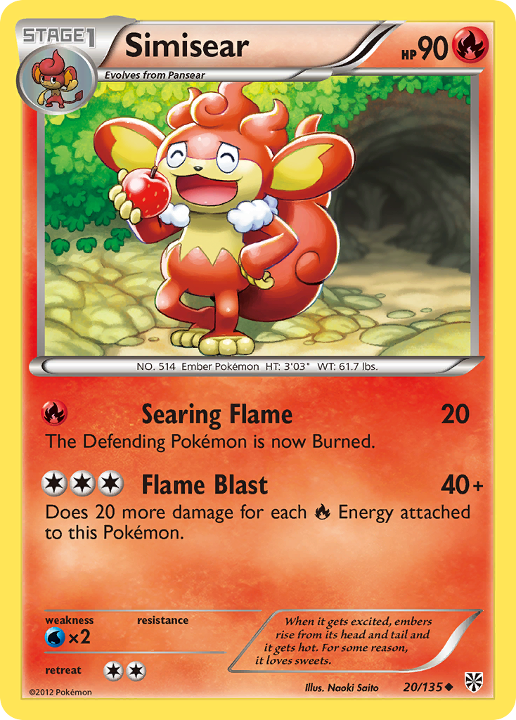 Simisear (20/135) [Black & White: Plasma Storm] | Gear Gaming Bentonville