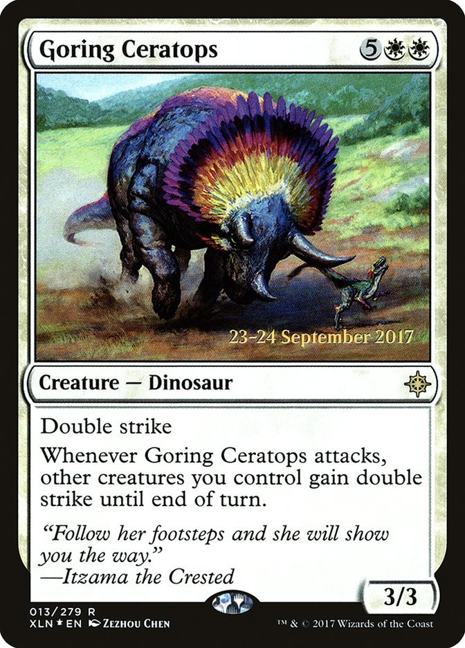 Goring Ceratops [Ixalan Prerelease Promos] | Gear Gaming Bentonville