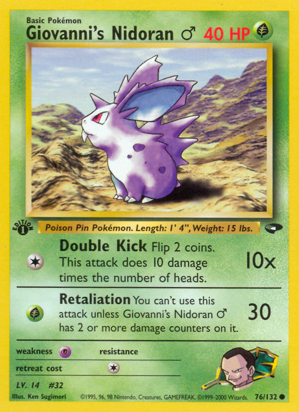 Giovanni's Nidoran (76/132) (Male) [Gym Challenge 1st Edition] | Gear Gaming Bentonville