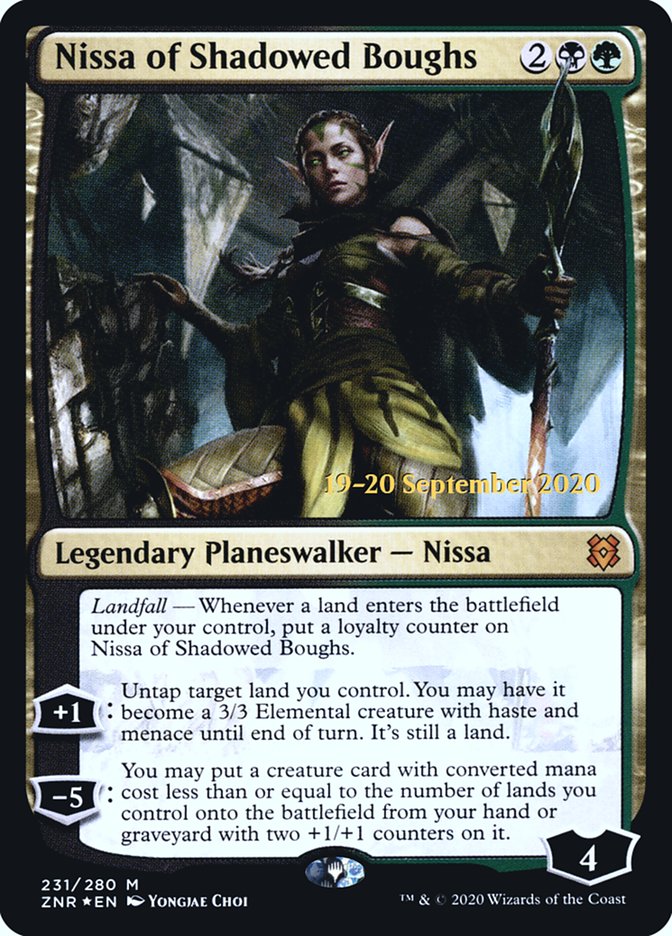 Nissa of Shadowed Boughs [Zendikar Rising Prerelease Promos] | Gear Gaming Bentonville
