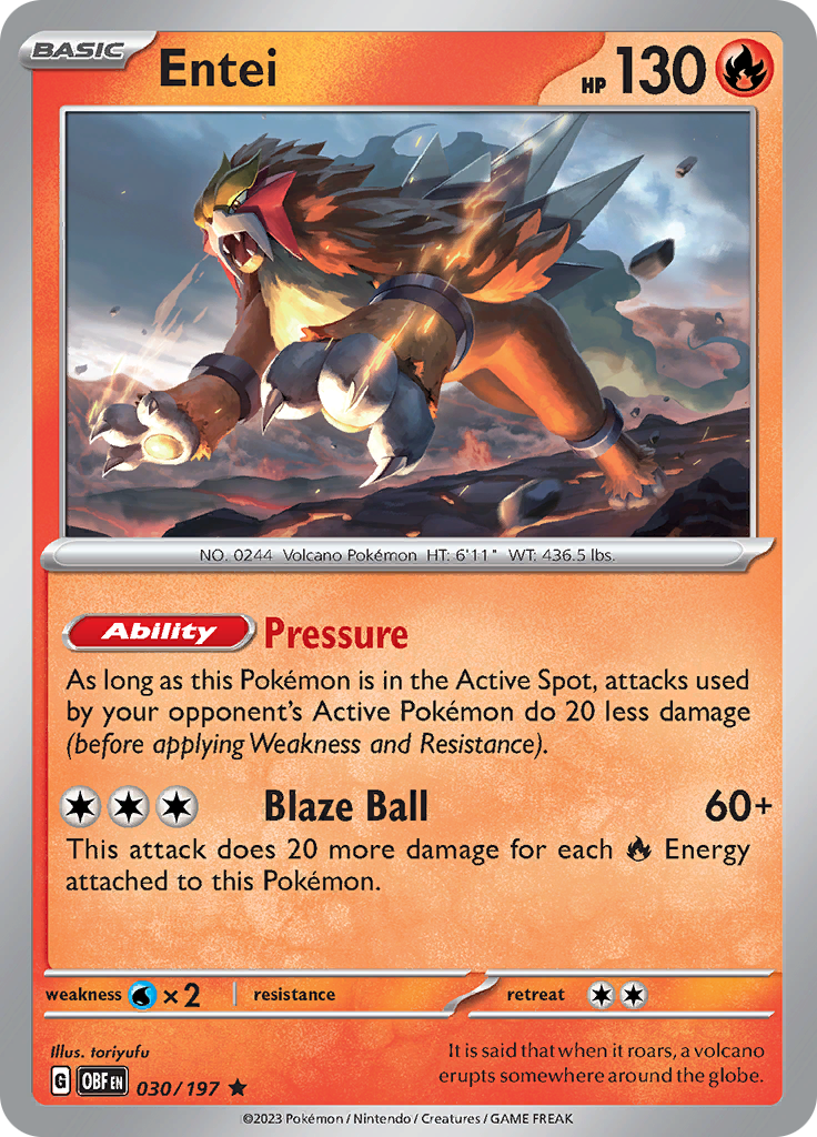 Entei (030/197) [Scarlet & Violet: Obsidian Flames] | Gear Gaming Bentonville