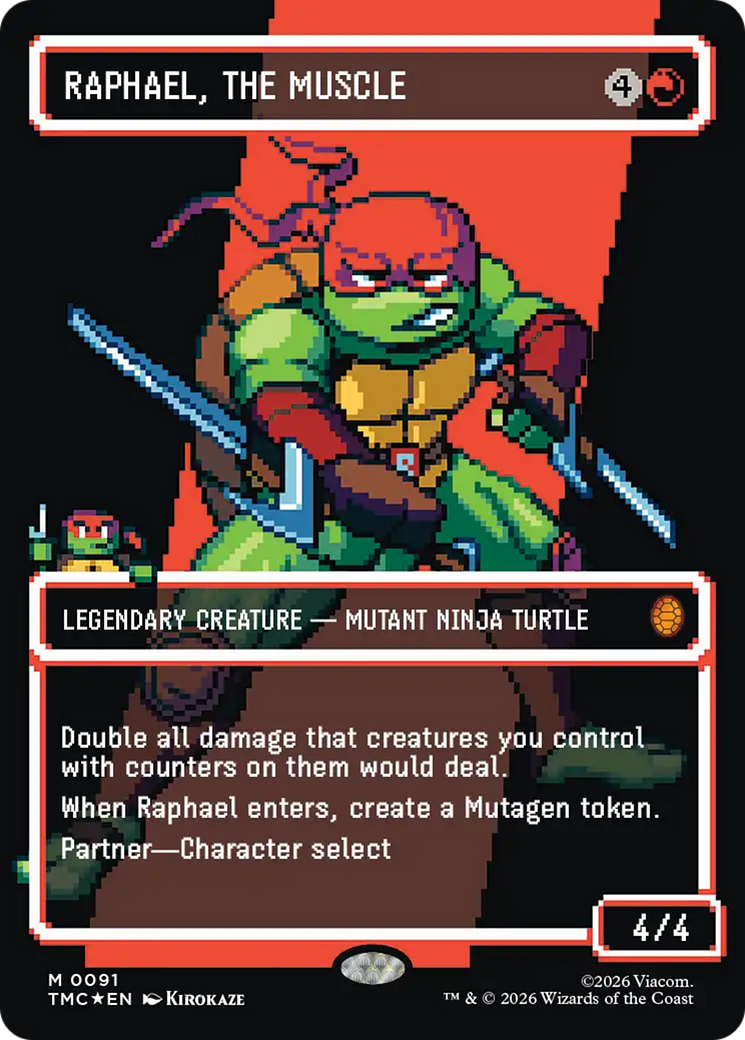 Raphael, the Muscle (0091) (Borderless) (Surge Foil) [Teenage Mutant Ninja Turtles Commander] | Gear Gaming Bentonville