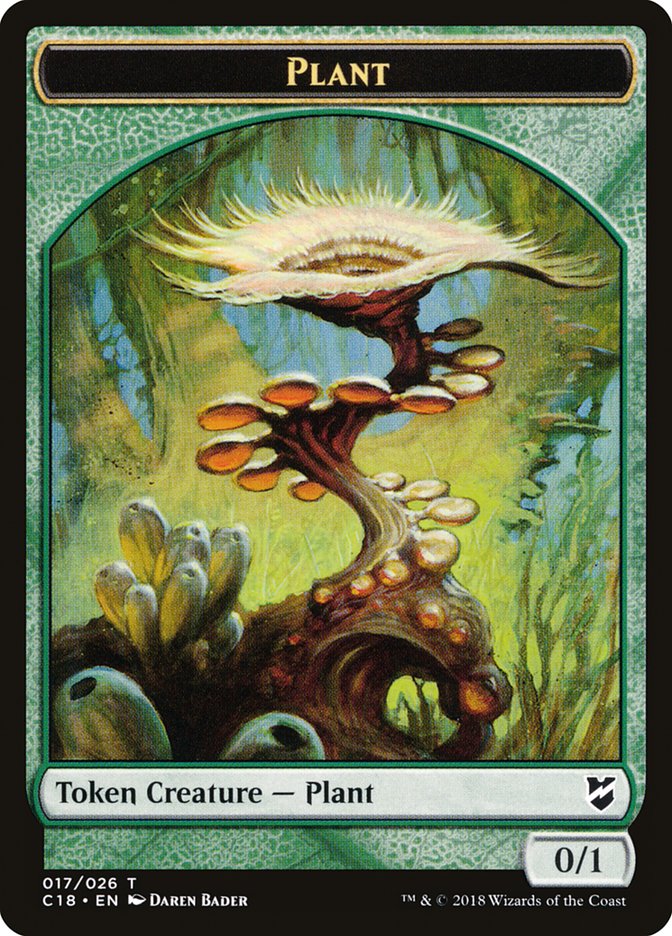 Cat Warrior // Plant Double-Sided Token [Commander 2018 Tokens] | Gear Gaming Bentonville