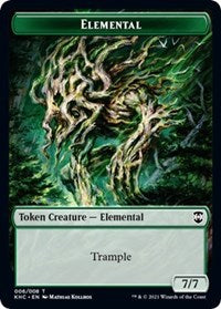 Elemental // Elf Warrior Double-Sided Token [Kaldheim Commander Tokens] | Gear Gaming Bentonville