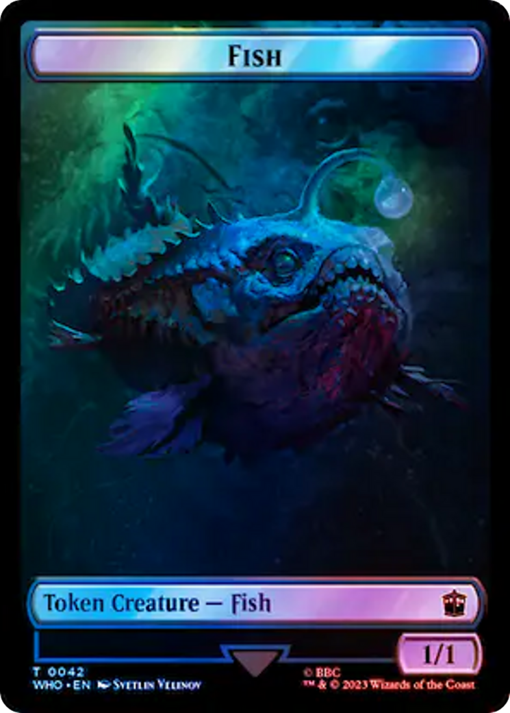 Fish // Alien Salamander Double-Sided Token (Surge Foil) [Doctor Who Tokens] | Gear Gaming Bentonville