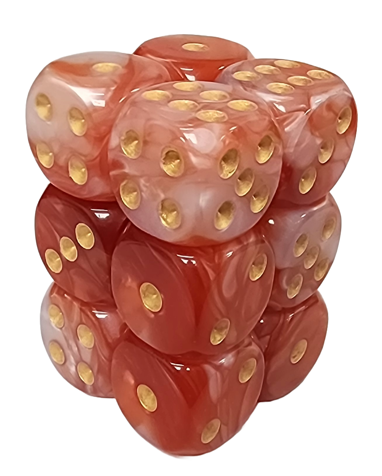 Red+White 16mm D6 block of 12 dice | Gear Gaming Bentonville