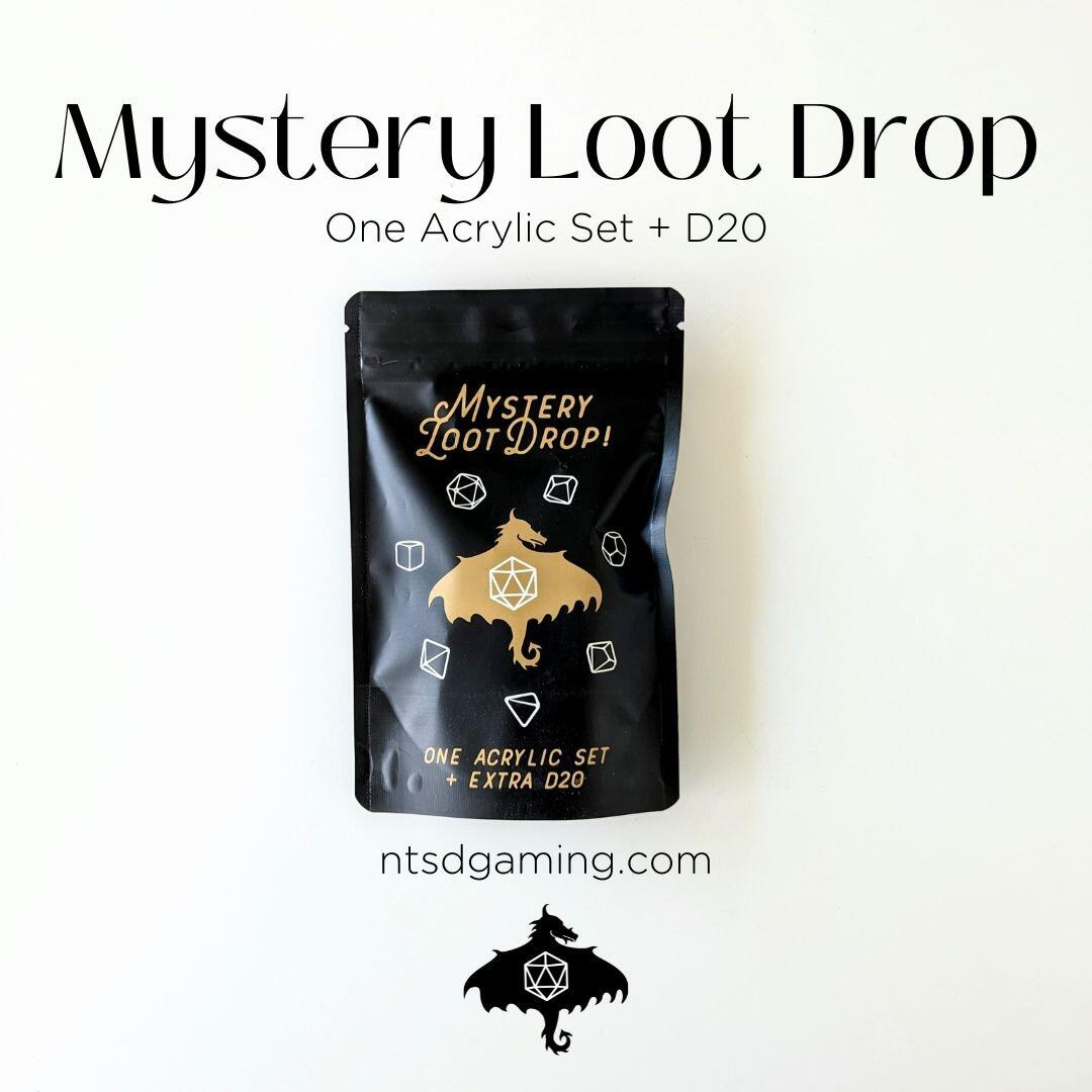 Mystery Loot Drop | 8-Piece Acrylic + (metal) D20 Polyhedral Dice Set | Gear Gaming Bentonville