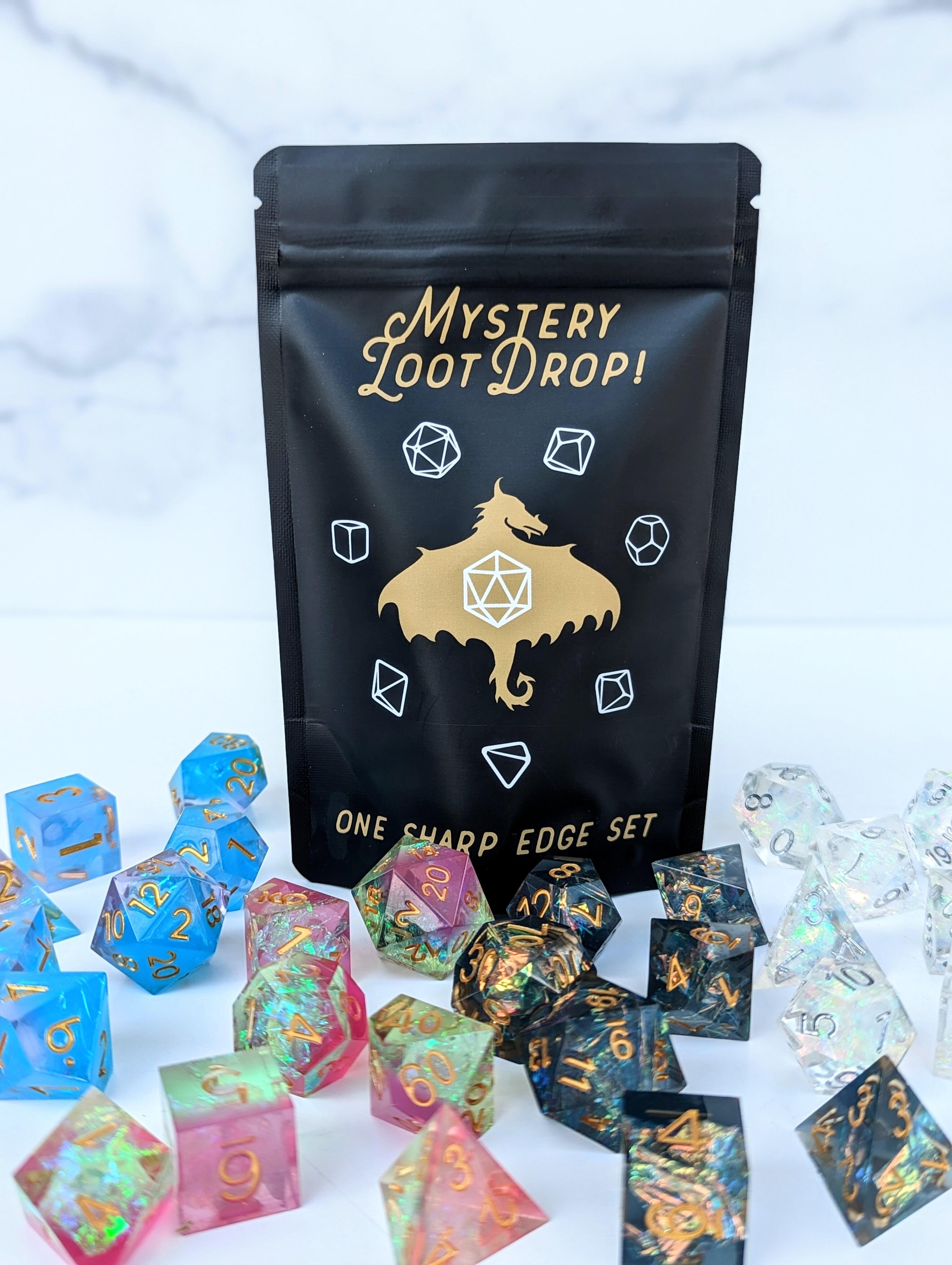 Mystery Loot Drop | 7-Piece Sharp Edge Resin Polyhedral Dice Set | Gear Gaming Bentonville
