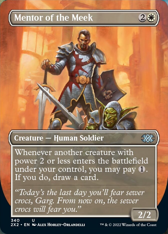 Mentor of the Meek (Borderless Alternate Art) [Double Masters 2022] | Gear Gaming Bentonville