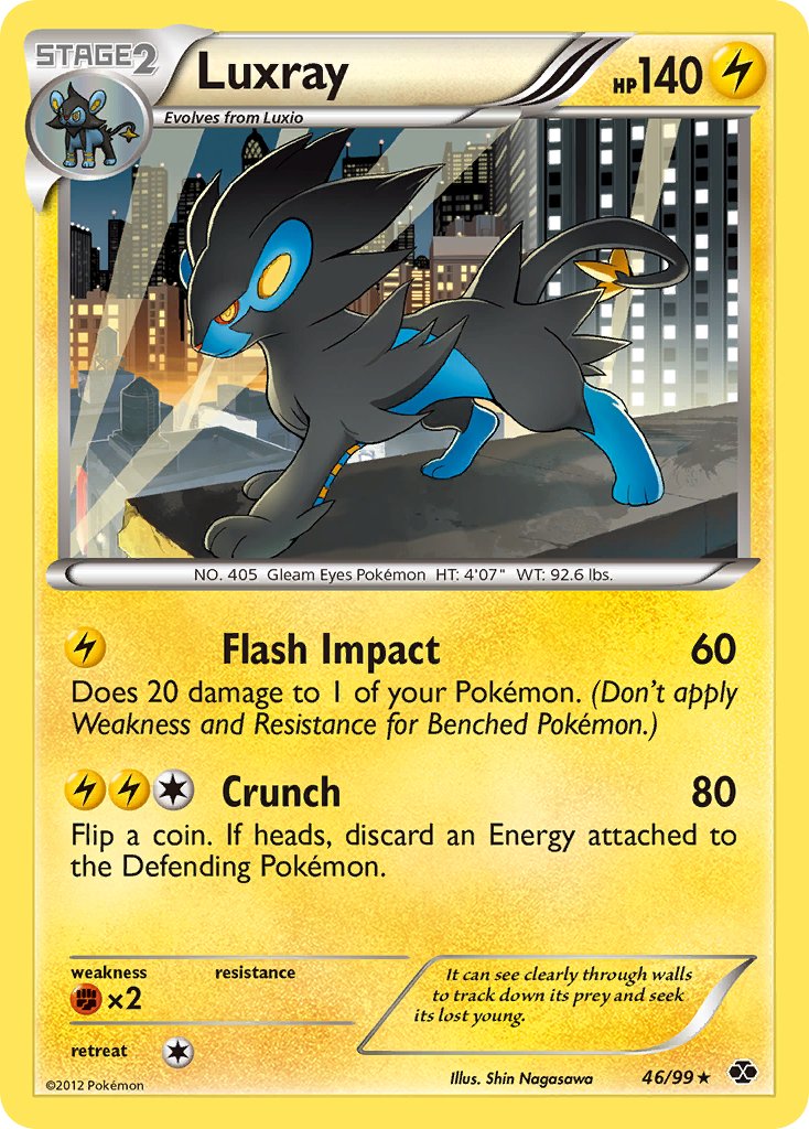 Luxray (46/99) (Cracked Ice Holo) (Blister Exclusive) [Black & White: Next Destinies] | Gear Gaming Bentonville