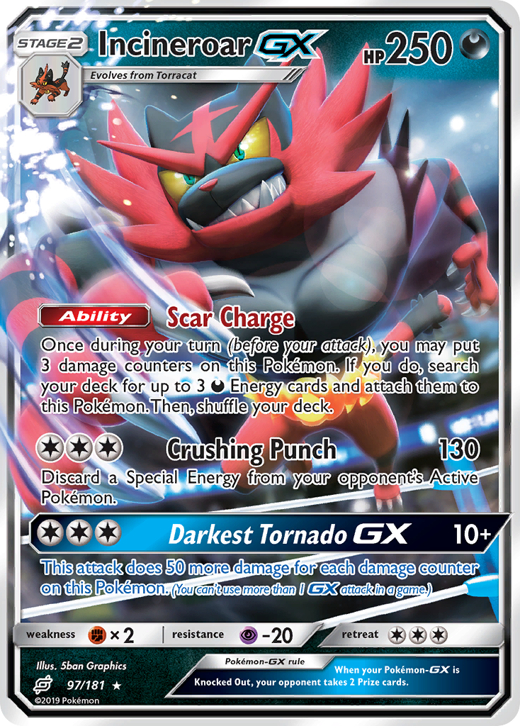 Incineroar GX (97/181) [Sun & Moon: Team Up] | Gear Gaming Bentonville