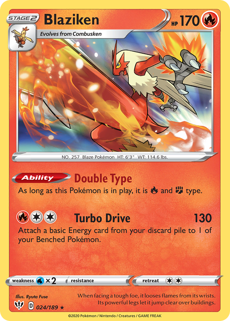 Blaziken (024/189) [Sword & Shield: Darkness Ablaze] | Gear Gaming Bentonville