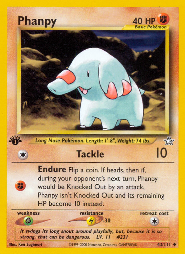 Phanpy (43/111) [Neo Genesis 1st Edition] | Gear Gaming Bentonville