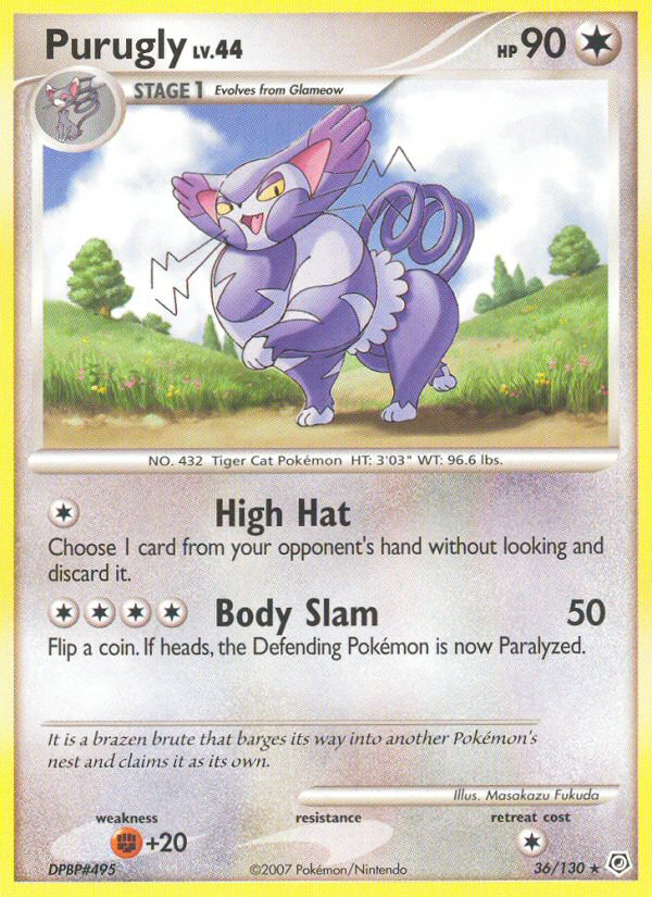Purugly (36/130) [Diamond & Pearl: Base Set] | Gear Gaming Bentonville