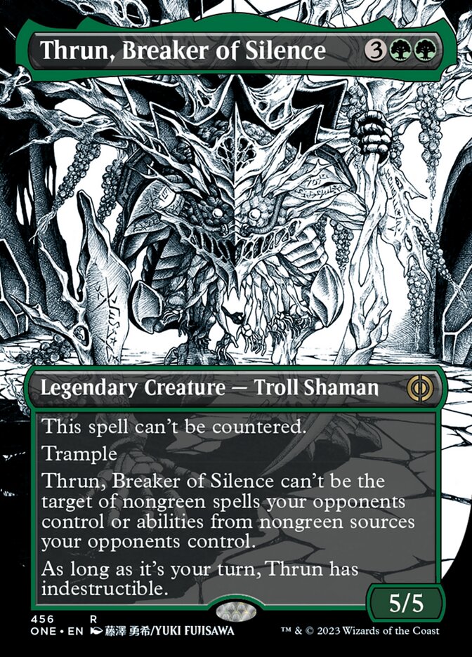 Thrun, Breaker of Silence (Borderless Manga Step-and-Compleat Foil) [Phyrexia: All Will Be One] | Gear Gaming Bentonville