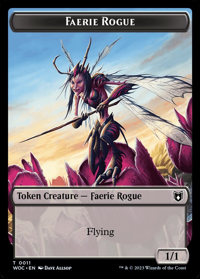 Faerie Rogue // Faerie (0011) Double-Sided Token [Wilds of Eldraine Commander Tokens] | Gear Gaming Bentonville