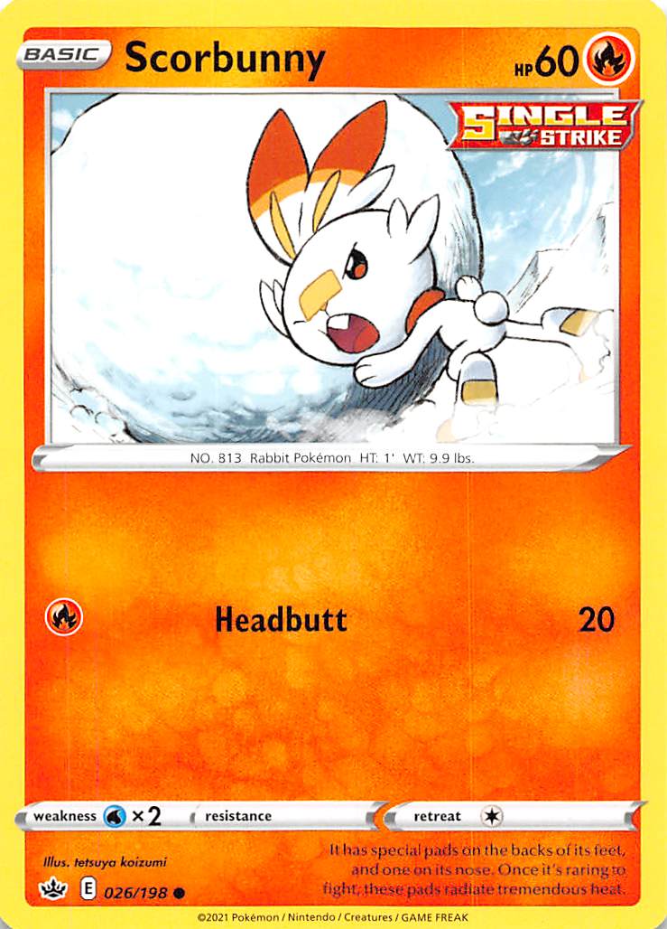 Scorbunny (026/198) [Sword & Shield: Chilling Reign] | Gear Gaming Bentonville