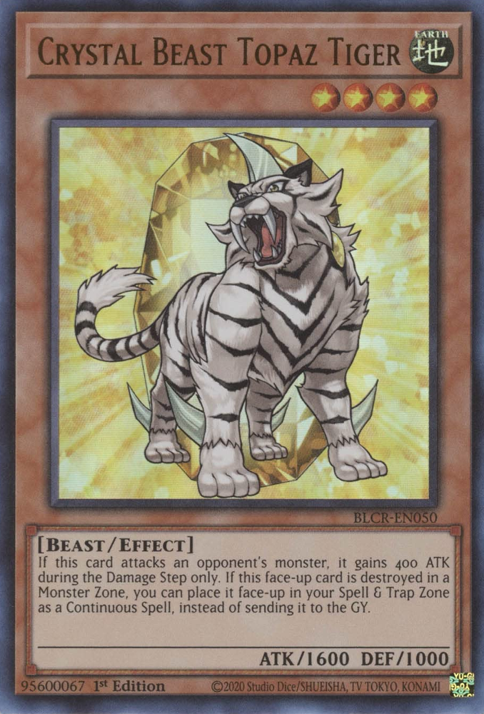 Crystal Beast Topaz Tiger [BLCR-EN050] Ultra Rare | Gear Gaming Bentonville