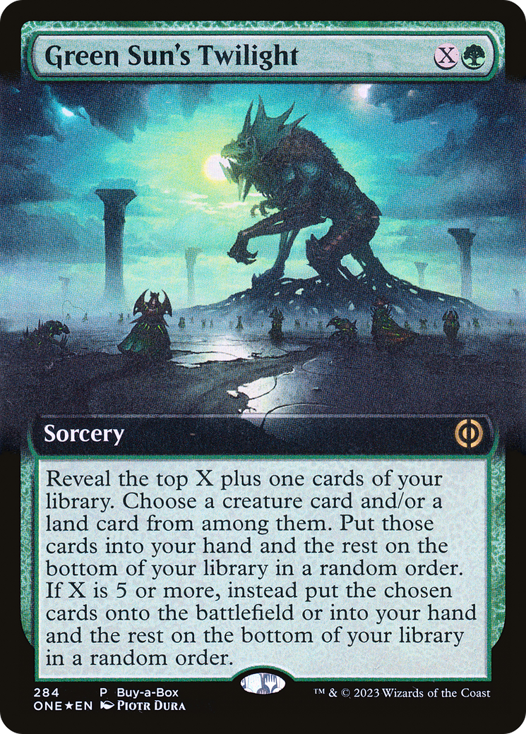 Green Sun's Twilight (Buy-A-Box) (Extended Art) [Phyrexia: All Will Be One] | Gear Gaming Bentonville