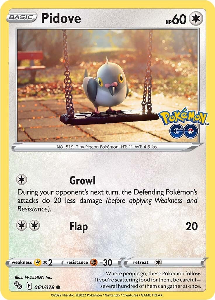 Pidove (061/078) [Pokémon GO] | Gear Gaming Bentonville