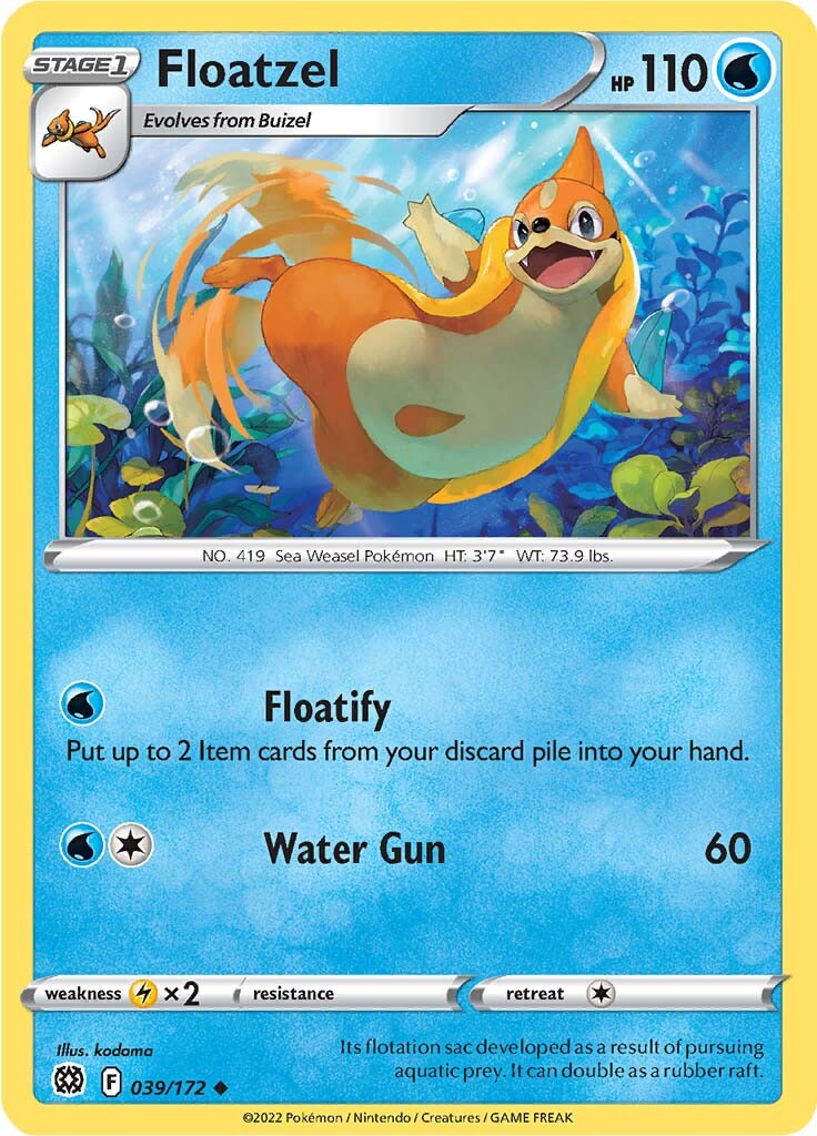 Floatzel (039/172) [Sword & Shield: Brilliant Stars] | Gear Gaming Bentonville