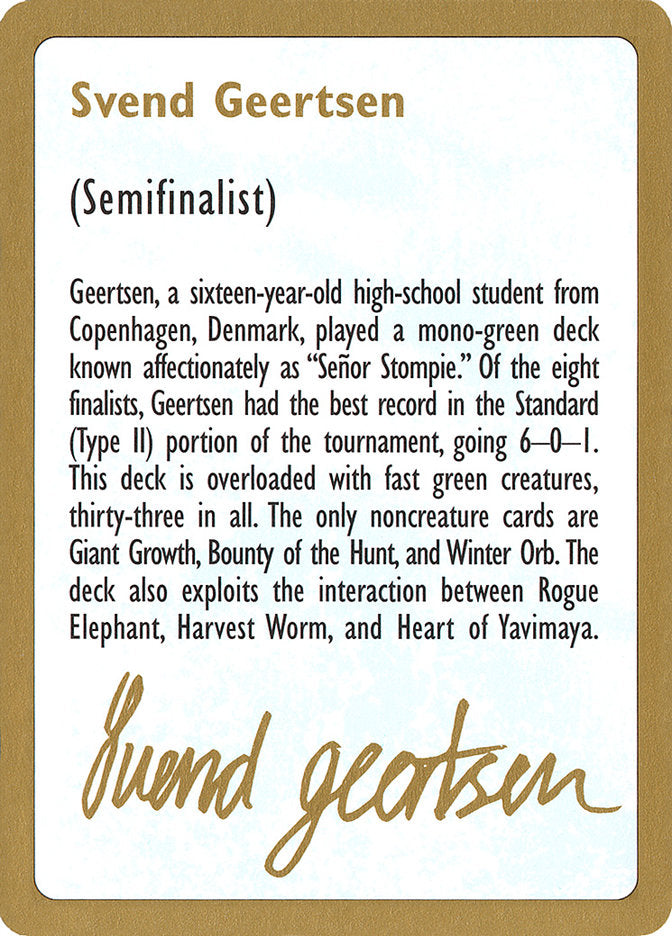 Svend Geertsen Bio [World Championship Decks 1997] | Gear Gaming Bentonville