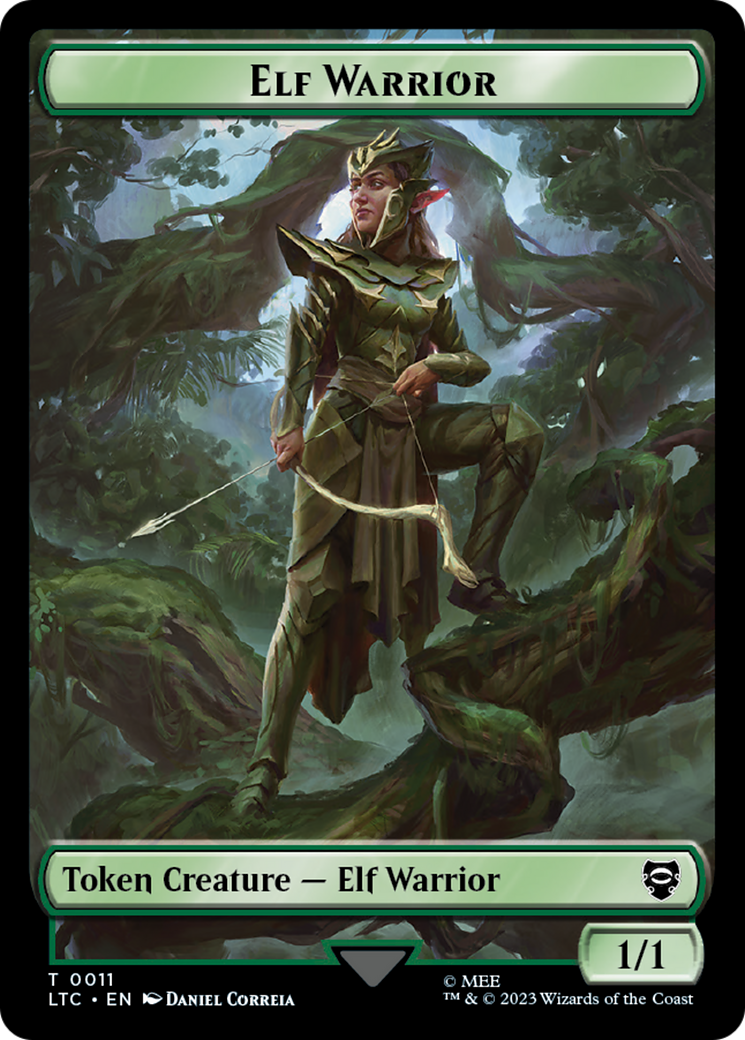 Elf Warrior // Bird Double Sided Token [The Lord of the Rings: Tales of Middle-Earth Commander Tokens] | Gear Gaming Bentonville