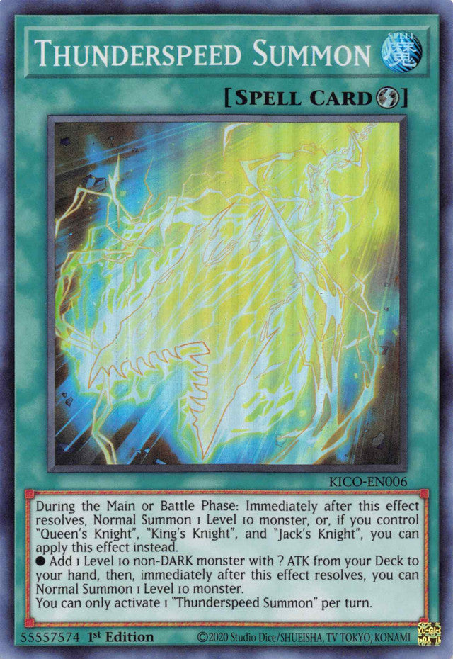 Thunderspeed Summon (Super Rare) [KICO-EN006] Super Rare | Gear Gaming Bentonville