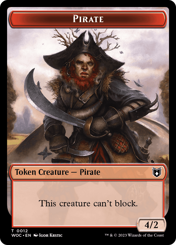 Pirate // Human Double-Sided Token [Wilds of Eldraine Commander Tokens] | Gear Gaming Bentonville