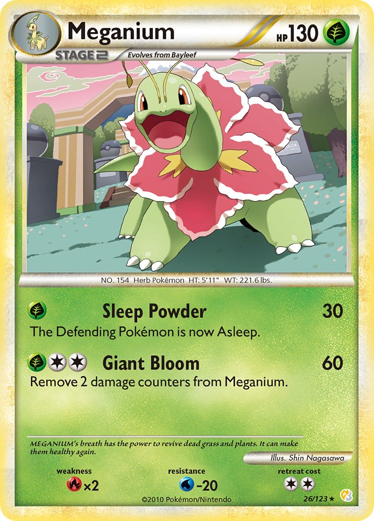 Meganium (26/123) (Theme Deck Exclusive) [HeartGold & SoulSilver: Base Set] | Gear Gaming Bentonville