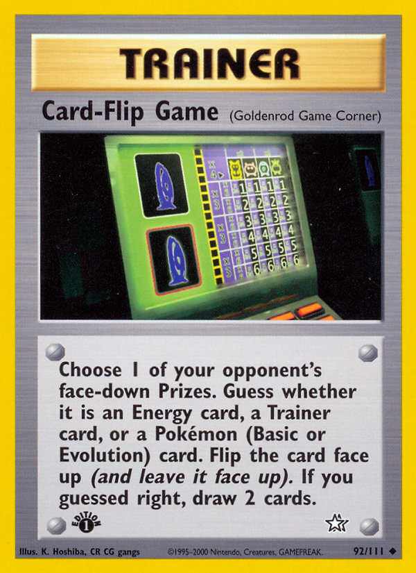 Card-Flip Game (92/111) [Neo Genesis 1st Edition] | Gear Gaming Bentonville