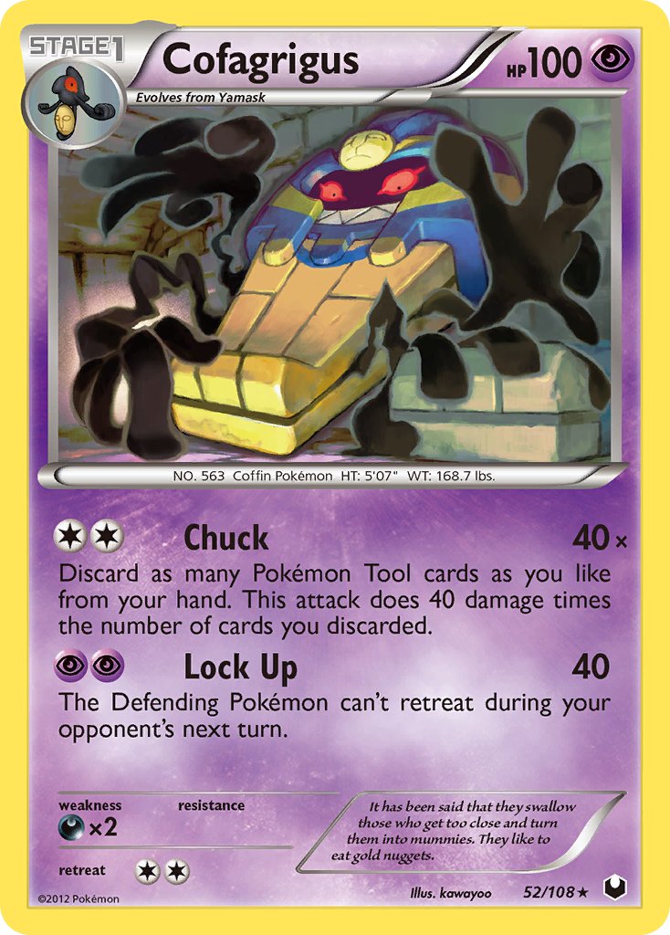 Cofagrigus (52/108) (Cracked Ice Holo) (Theme Deck Exclusive) [Black & White: Dark Explorers] | Gear Gaming Bentonville