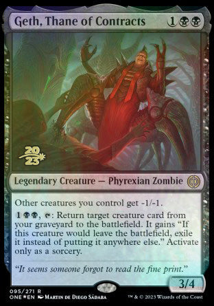 Geth, Thane of Contracts [Phyrexia: All Will Be One Prerelease Promos] | Gear Gaming Bentonville