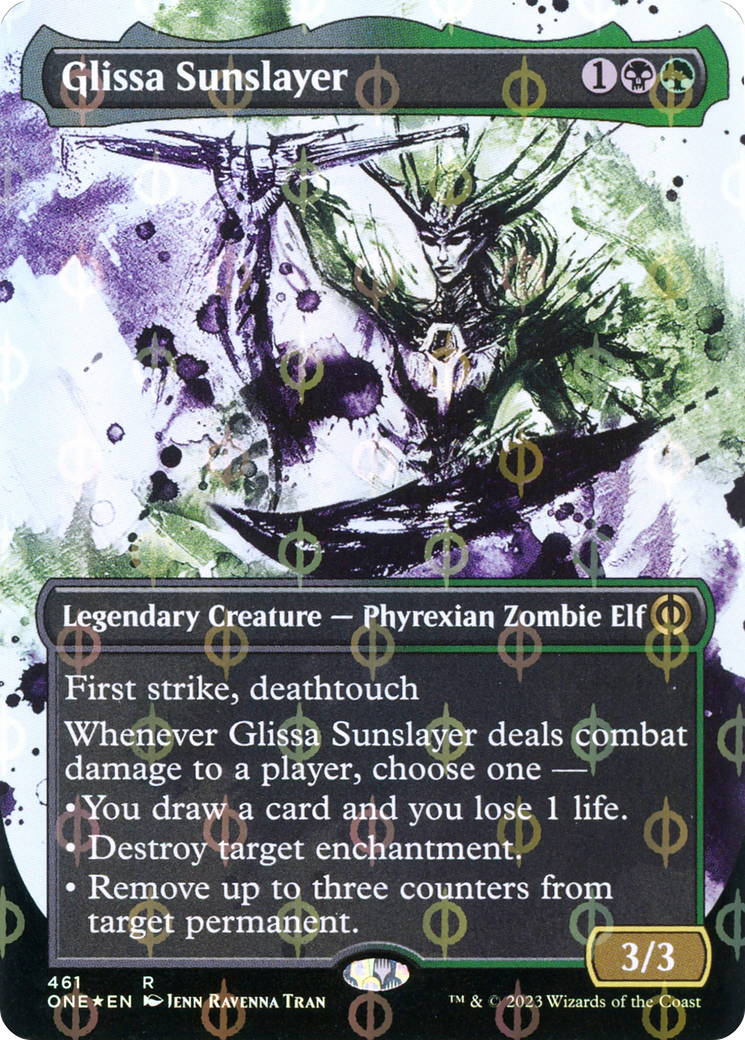 Glissa Sunslayer (Borderless Ichor Step-and-Compleat Foil) [Phyrexia: All Will Be One] | Gear Gaming Bentonville