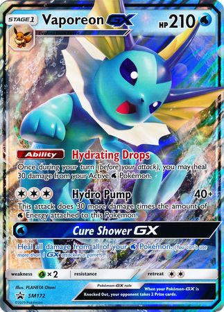 Vaporeon GX (SM172) (Jumbo Card) [Sun & Moon: Black Star Promos] | Gear Gaming Bentonville